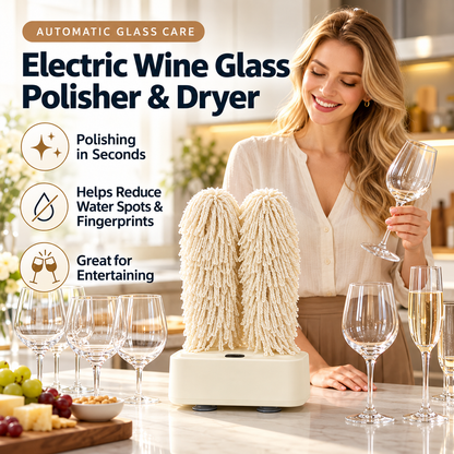 🍷 Electric Wine Glass Polisher & Dryer – Dual-Head Automatic Glassware Polishing Machine
