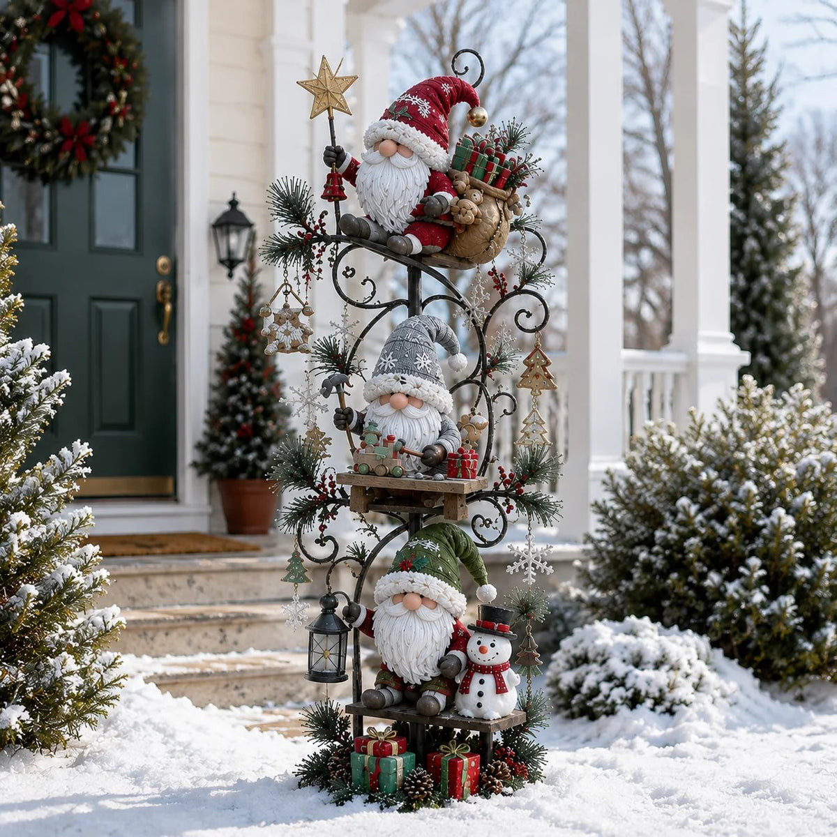 🎄🍄 Christmas Gnome Workshop Solar Garden Light – Magical Outdoor Holiday Yard Decor 🎁🌟
