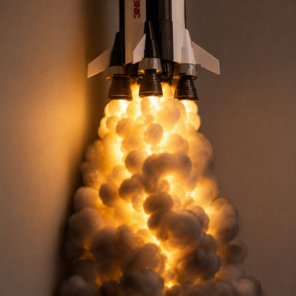 🚀 Saturn V Rocket Launch Cloud Floor Lamp | Space Ambient Decor Light