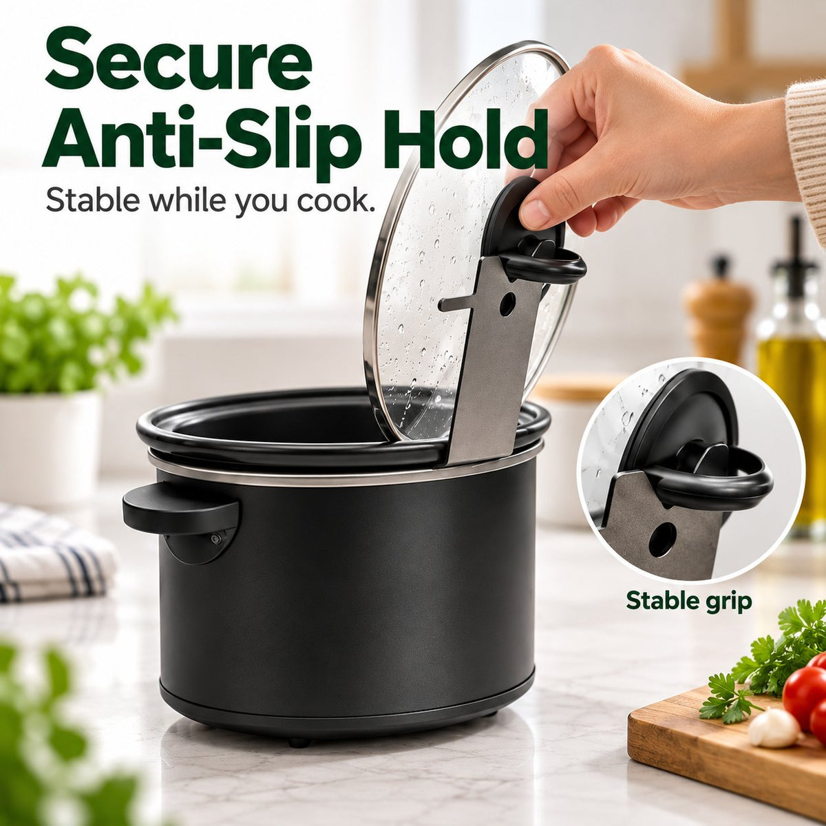 🔥HOT SALE 50% OFF - 🍳Multifunctional Anti-Slip Cooker Lid Stand - Space-Saving Kitchen Counter Organizer