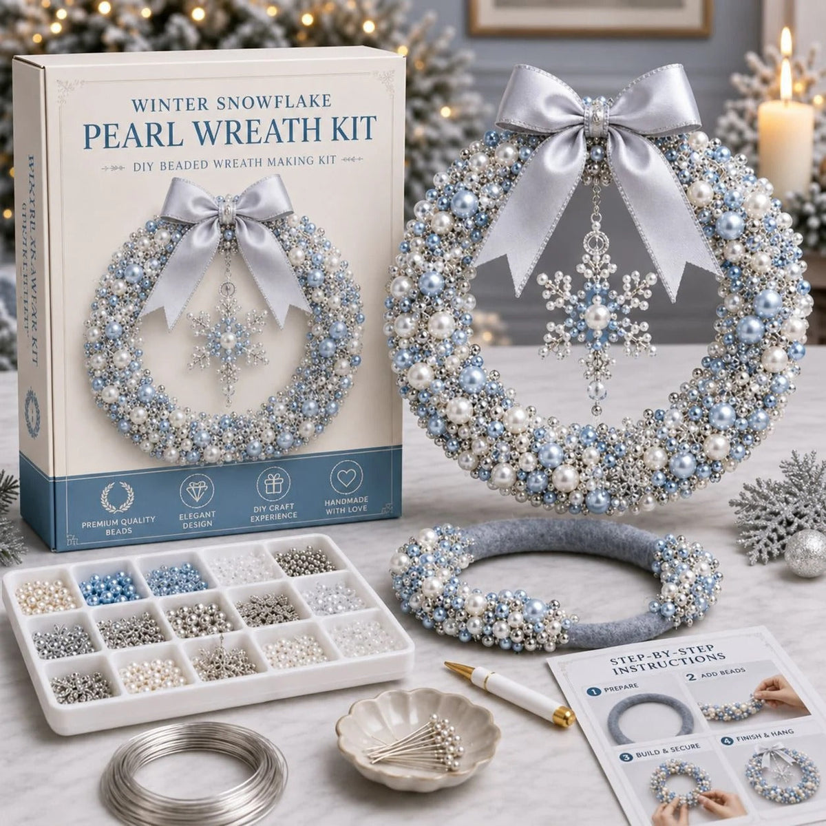 🎄✨ DIY Christmas Wreath Pearl Art Kit🎁