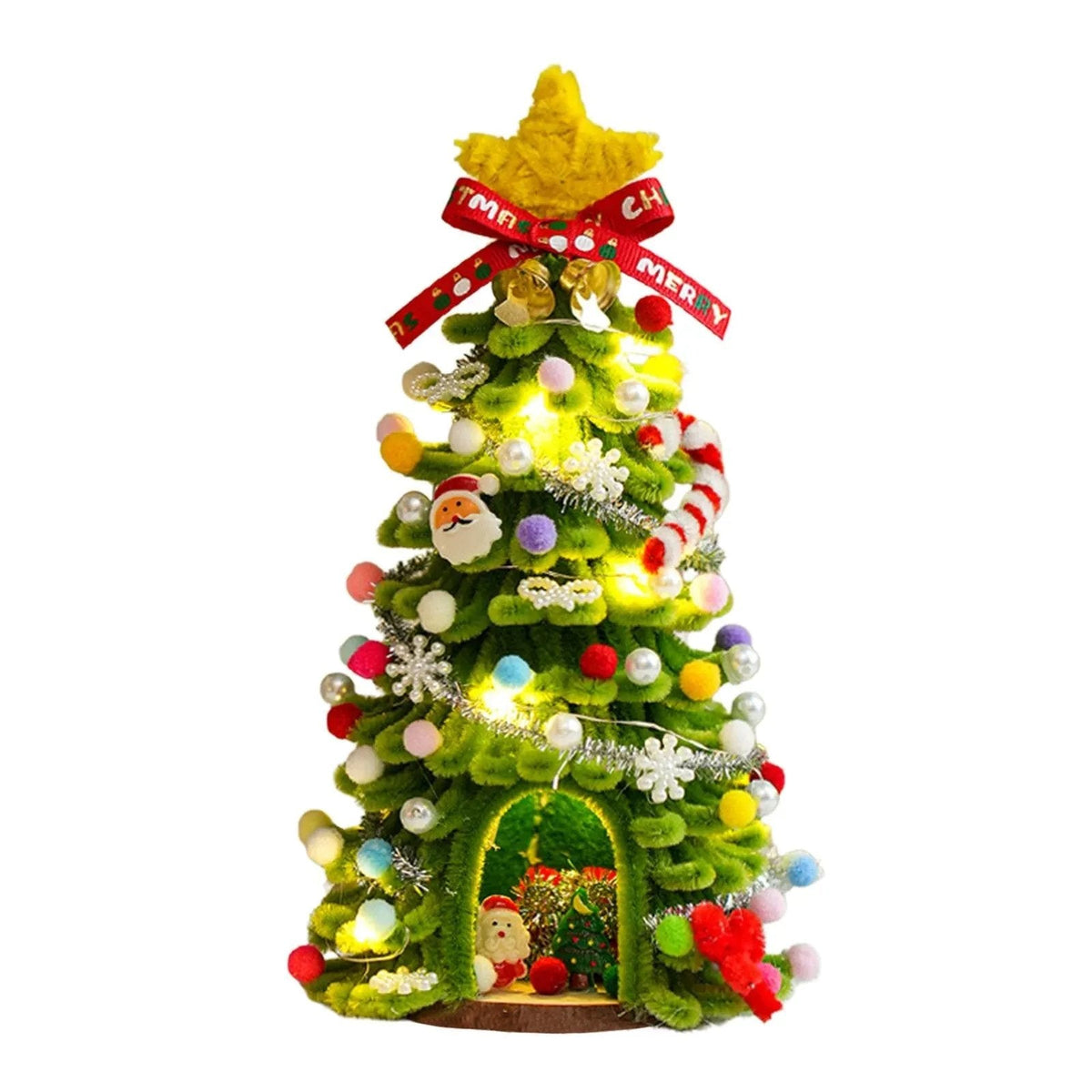 ⏰ 50% Off Sale 🎄✨DIY Pipe-Cleaner Christmas Tree House Kit with Lights