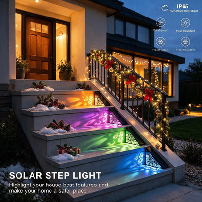 🔥 Buy 1 Get 1 Free 🔥 Solar Step Lights Outdoor — IP65 Waterproof LED Lights, Suitable for Decks, Stairs, Porches, Garden Paths, and Patio Steps