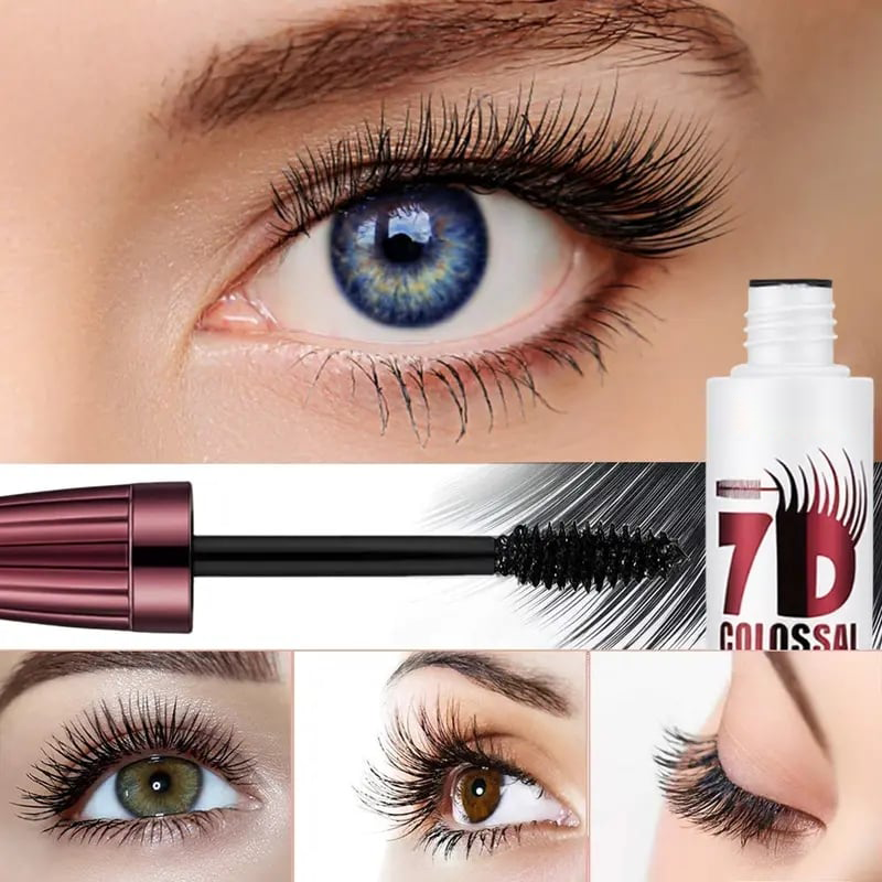 7D Waterproof Mascara - 24H Long Lasting Volume & Curl, Smudge-Proof Lift for Natural False Lash Look