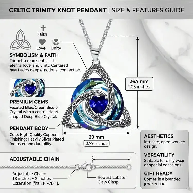 💎 12 Birthstone Celtic Knot Necklace for Women – Personalized Birth Month Jewelry Gift