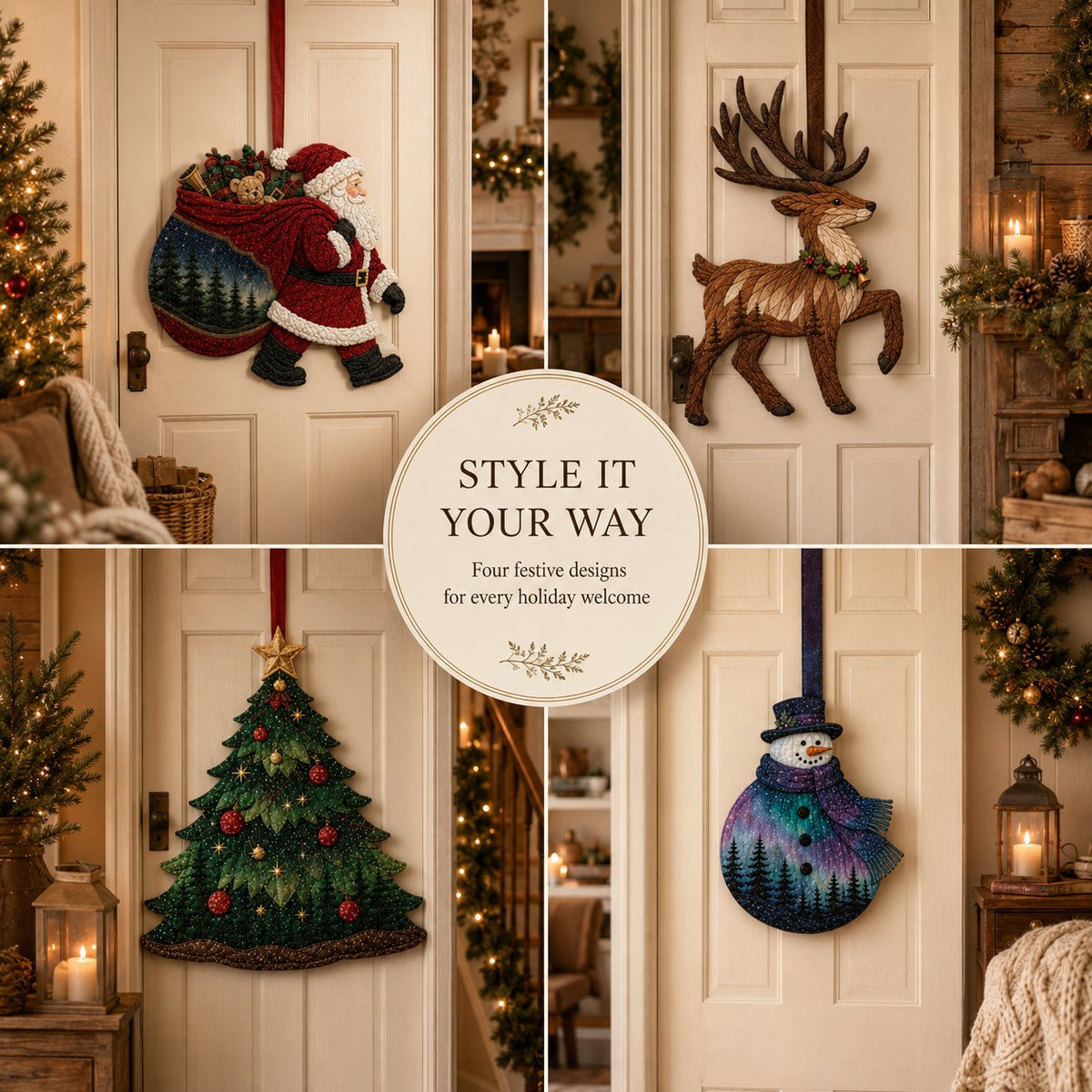 🔥Limited Time 50% OFF - 🧵 Christmas Fabric Art Door Hanging Craft Kit