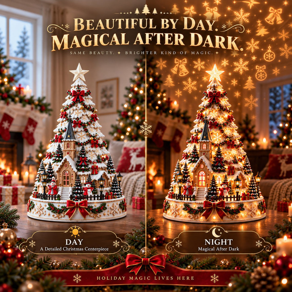 🌟 49% OFF🎄MerryRealm Christmas Village Lightscape Tree