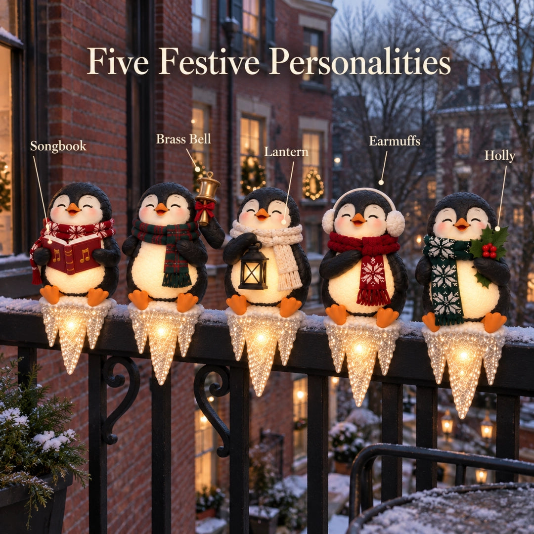 🎁Last Day 49% OFF🎄Lighted Penguin Icicle Window Ledge Set