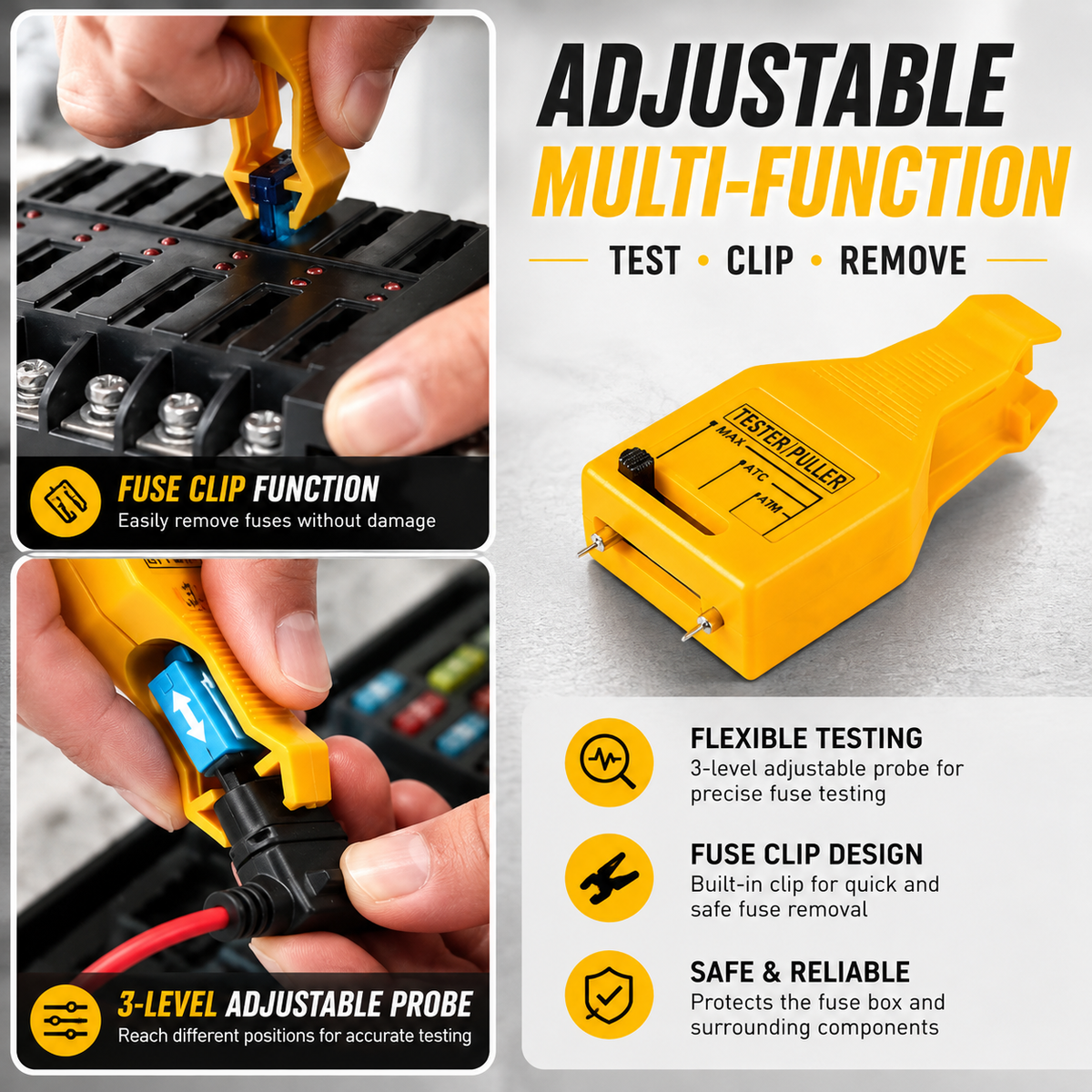 🔧⚡ Fuse Tester & Extractor – 2-in-1, Adjustable, Easy Blown Fuse Detection!