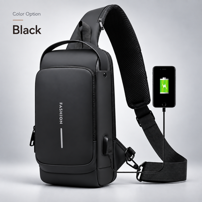 🔒 Anti-Theft Smart Sling Bag with Combination Lock & USB Charging