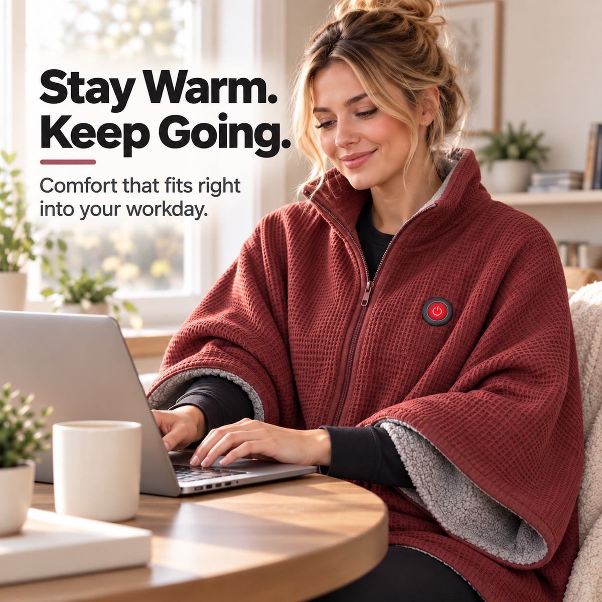 🔥 Wearable Heated Blanket – Cozy Hands-Free Warmth