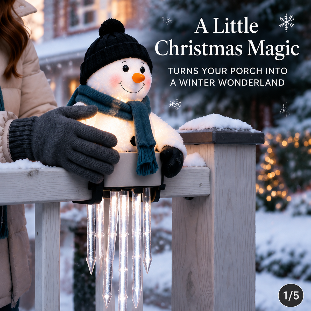 🥳2026 HOT SALE🥳 WinterGlow Snowman Icicle Light Decor☃️