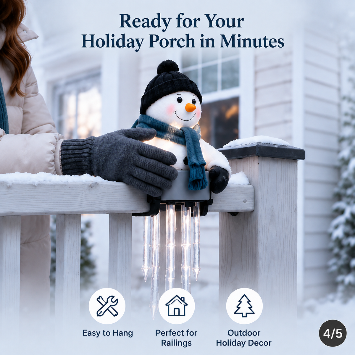 🥳2026 HOT SALE🥳 WinterGlow Snowman Icicle Light Decor☃️