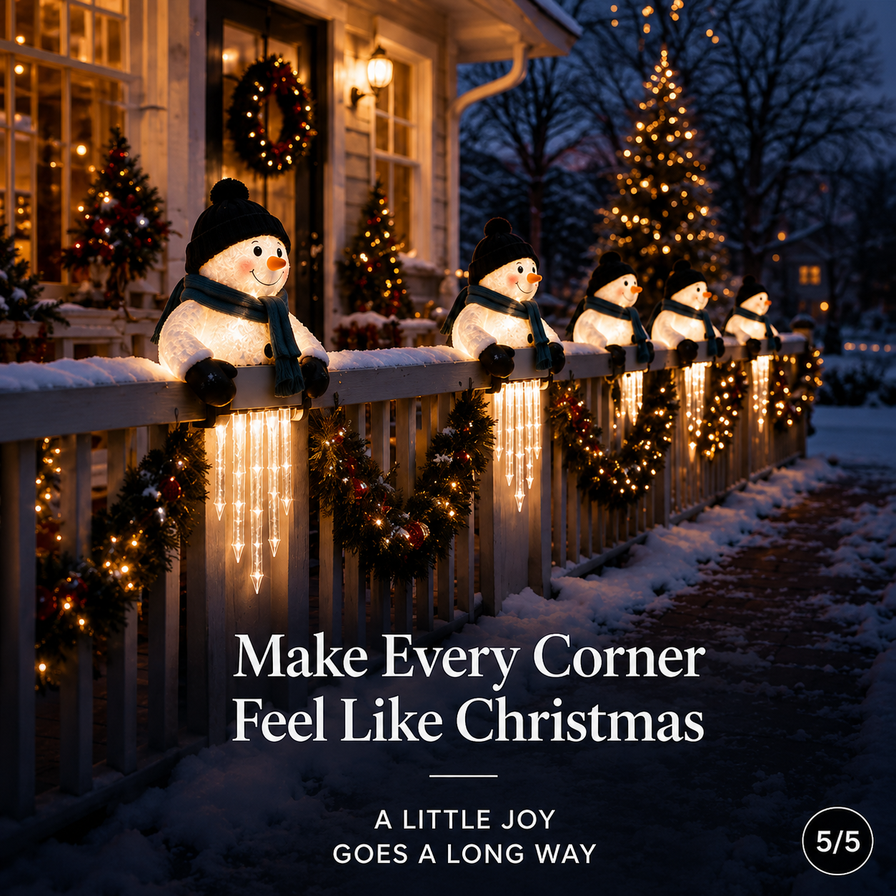 🥳2026 HOT SALE🥳 WinterGlow Snowman Icicle Light Decor☃️