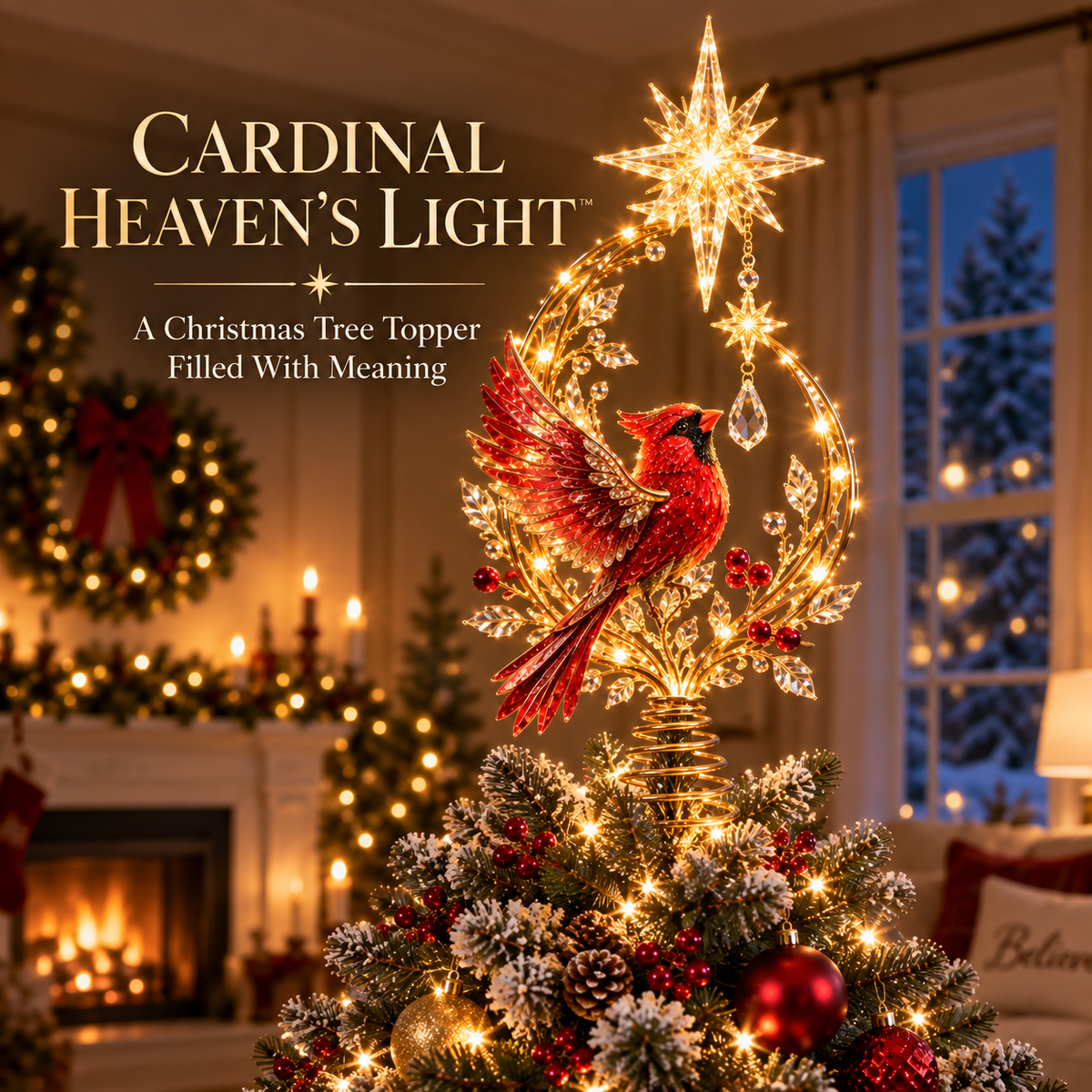 ❤️‍🔥Cardinal Heaven’s Light Tree Topper