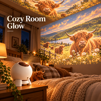🐮 Highland Cow Projector – Farm-Themed Room Light & Gift for Cow Lovers