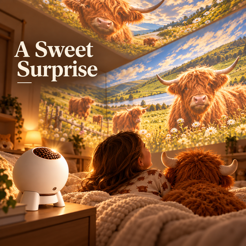 🐮 Highland Cow Projector – Farm-Themed Room Light & Gift for Cow Lovers
