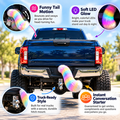 🐾 LED Animal Tail for Trucks – Funny Swaying Hitch Accessory for Pickups & Lifted Trucks