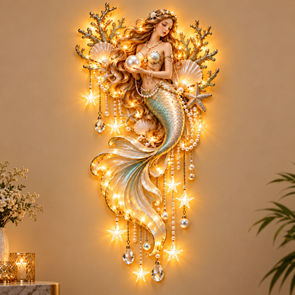 🌙 Moonlit Goddess & Deer Glow™ – Magical Lighted Wall Art