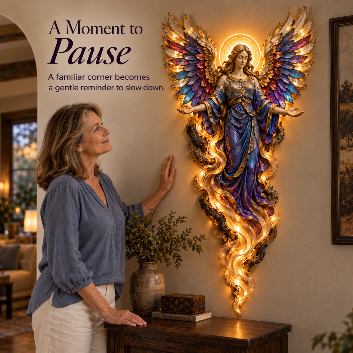 ⏰ 50% Off Sale ✝️ Heavenly Radiance™ Lighted Angel Wall Sculpture ✨