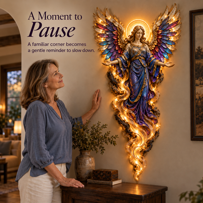 ⏰ 50% Off Sale ✝️ Heavenly Radiance™ Lighted Angel Wall Sculpture ✨