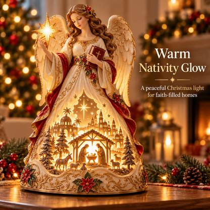 👼✨ Angel of Bethlehem Glow™ – Lighted Nativity Christmas Table Decor✨