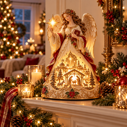 👼✨ Angel of Bethlehem Glow™ – Lighted Nativity Christmas Table Decor✨