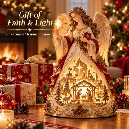 👼✨ Angel of Bethlehem Glow™ – Lighted Nativity Christmas Table Decor✨