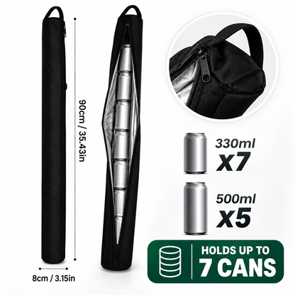 🍺 Slim Drink Cooler Sleeve – Long Portable Beverage Carrier for Golf, Camping & Outdoor Days