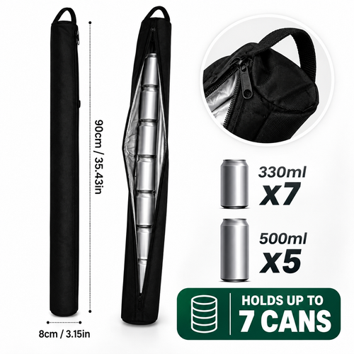 🍺 Slim Drink Cooler Sleeve – Long Portable Beverage Carrier for Golf, Camping & Outdoor Days