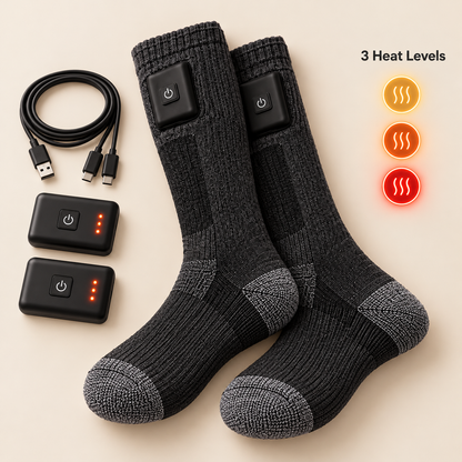 🔥 Rechargeable Heated Socks – 3-Level Electric Warming Socks for Winter