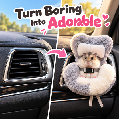 🐹 Plush Hamster Car Seat – Cute Vent-Mounted Mini Pet Chair