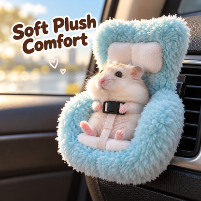 🐹 Plush Hamster Car Seat – Cute Vent-Mounted Mini Pet Chair