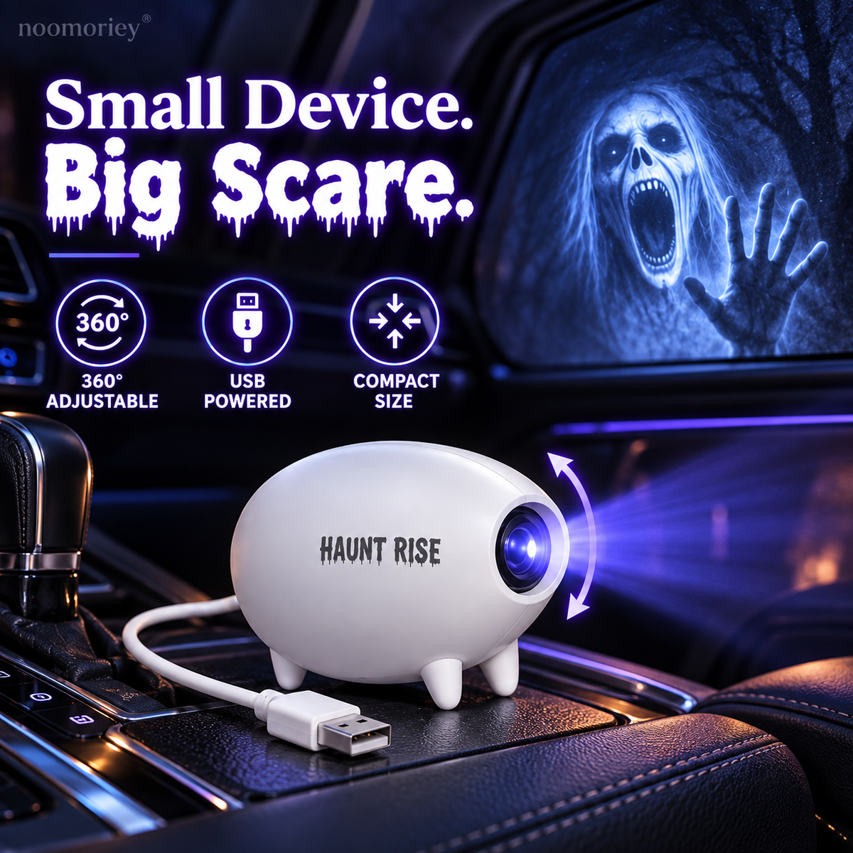 🔥Last Day 49% OFF🎃 Halloween Window Projector 👻 16 Spooky Films USB Powered Holiday Decor