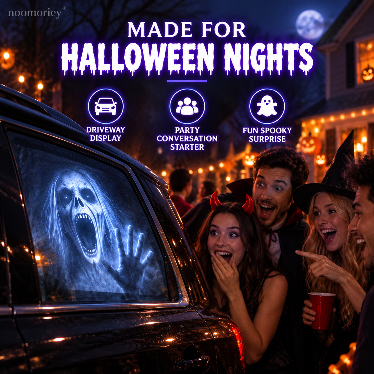 🔥Last Day 49% OFF🎃 Halloween Window Projector 👻 16 Spooky Films USB Powered Holiday Decor