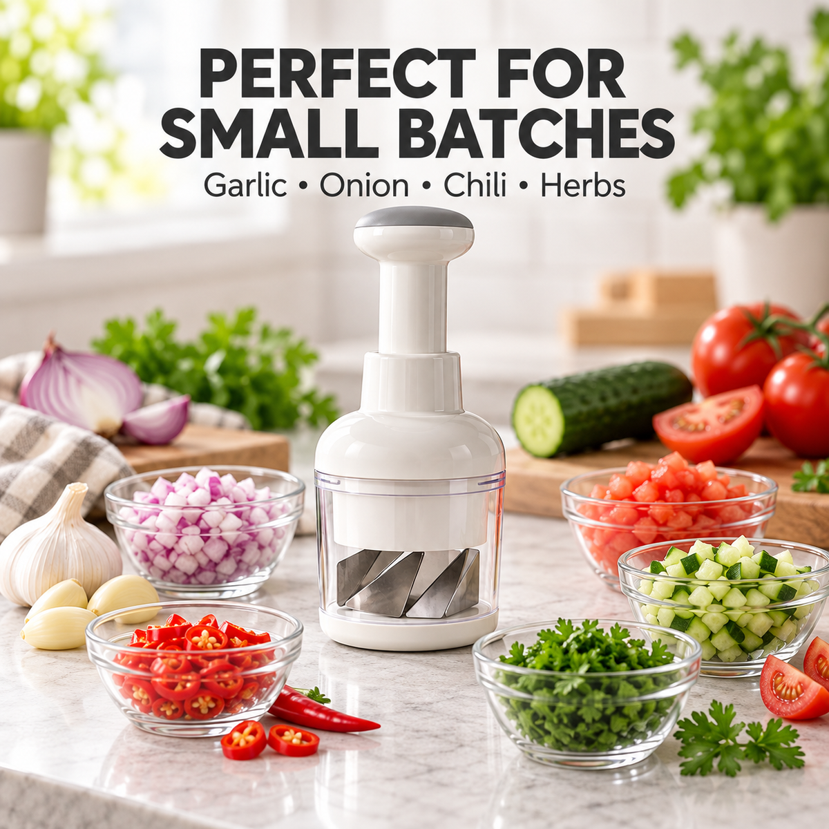 🥕 Press & Chop Mini Food Chopper – Quick Small-Batch Kitchen Prep