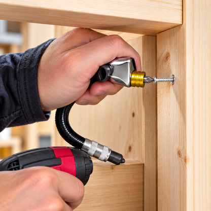 🔧 90° Flexible Right-Angle Drill Adapter – Reach Screws Your Drill Can't