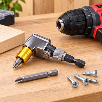🔧 90° Flexible Right-Angle Drill Adapter – Reach Screws Your Drill Can't