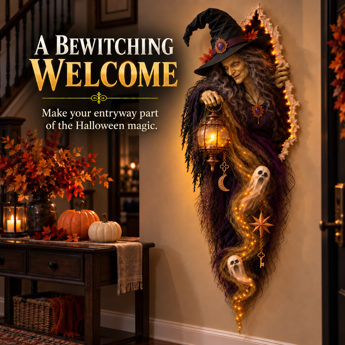 🎃 Enchanted Witch Wall Light™ — Bring Your Walls to Life This Halloween