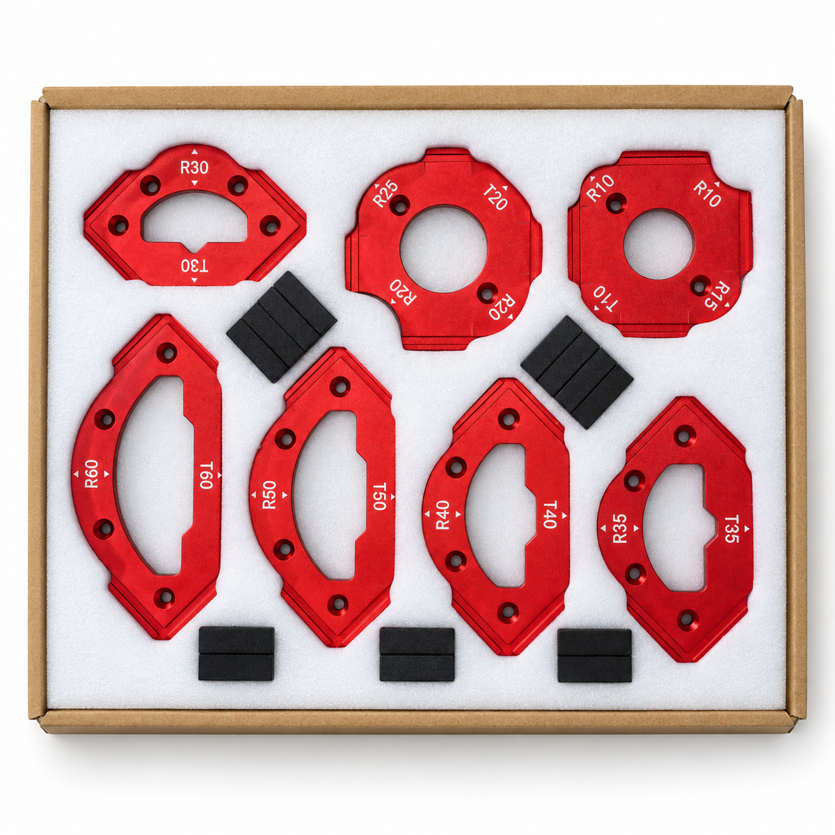 7-Piece Aluminum Router Radius Jig Set – 3-in-1 Corner Routing Template