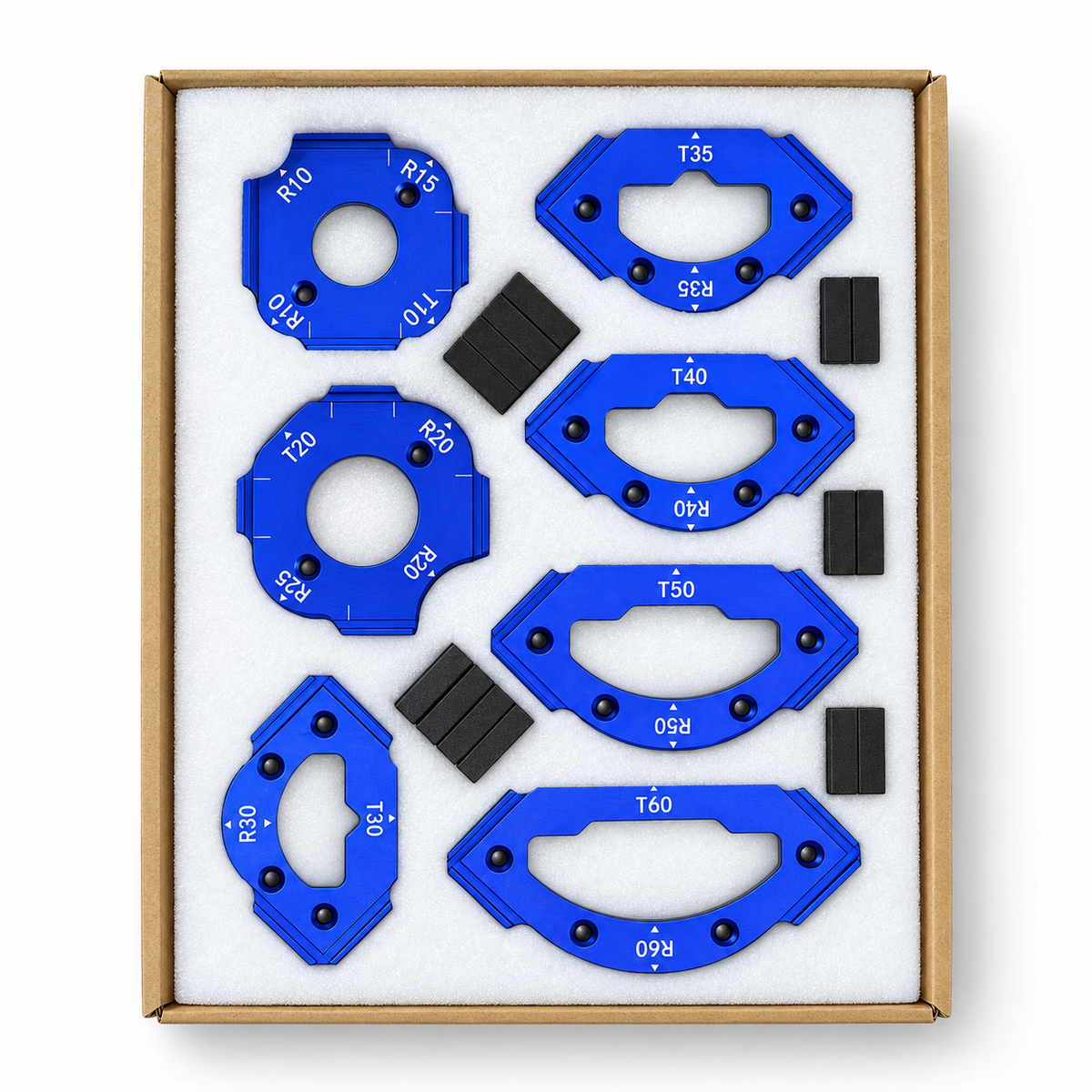 7-Piece Aluminum Router Radius Jig Set – 3-in-1 Corner Routing Template