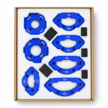 7-Piece Aluminum Router Radius Jig Set – 3-in-1 Corner Routing Template
