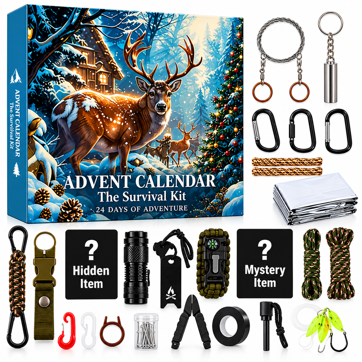 🎄 24-Day Survival Gear Advent Calendar – Outdoor Adventure Christmas Countdown