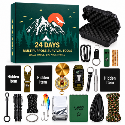 🎄 24-Day Survival Gear Advent Calendar – Outdoor Adventure Christmas Countdown