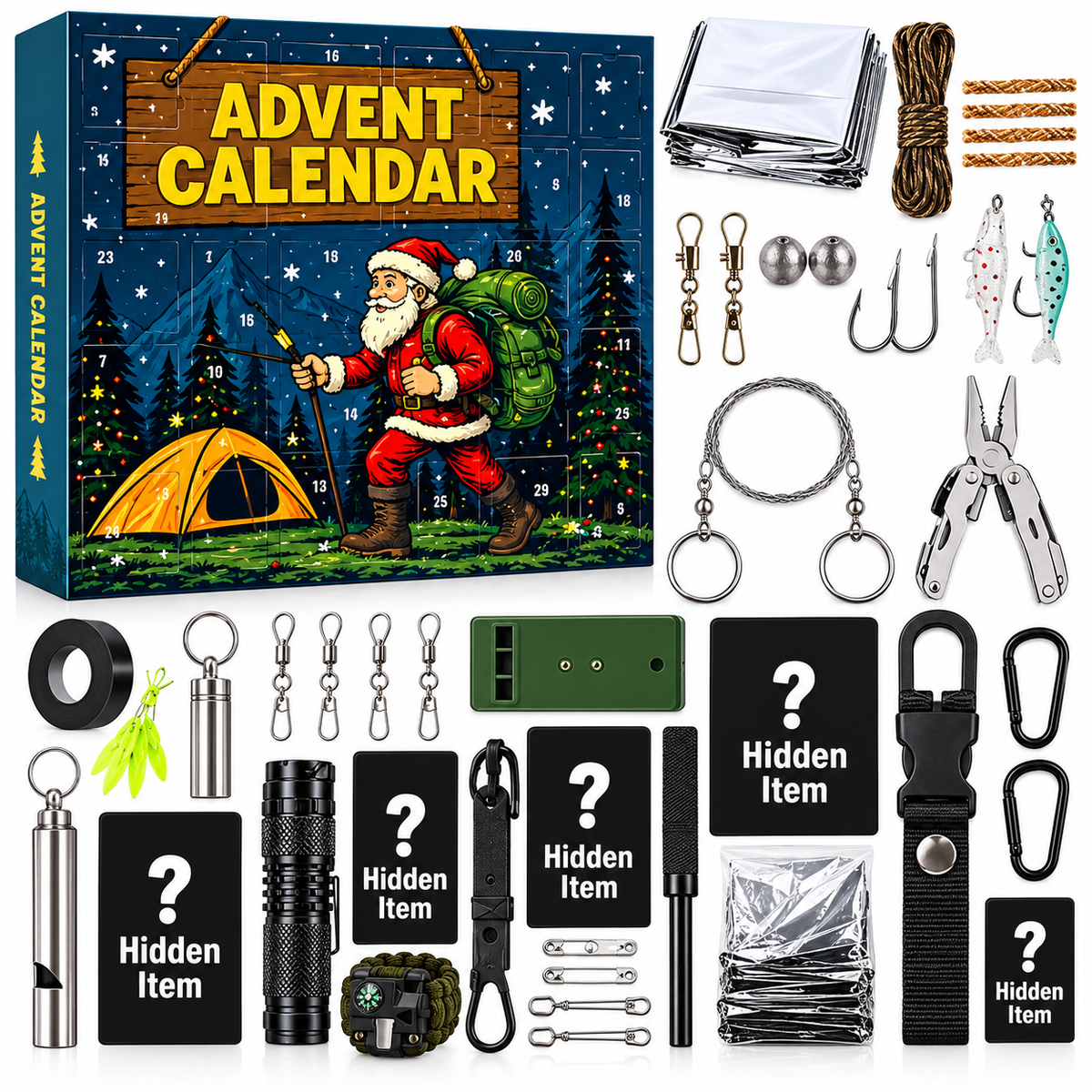 🎄 24-Day Survival Gear Advent Calendar – Outdoor Adventure Christmas Countdown
