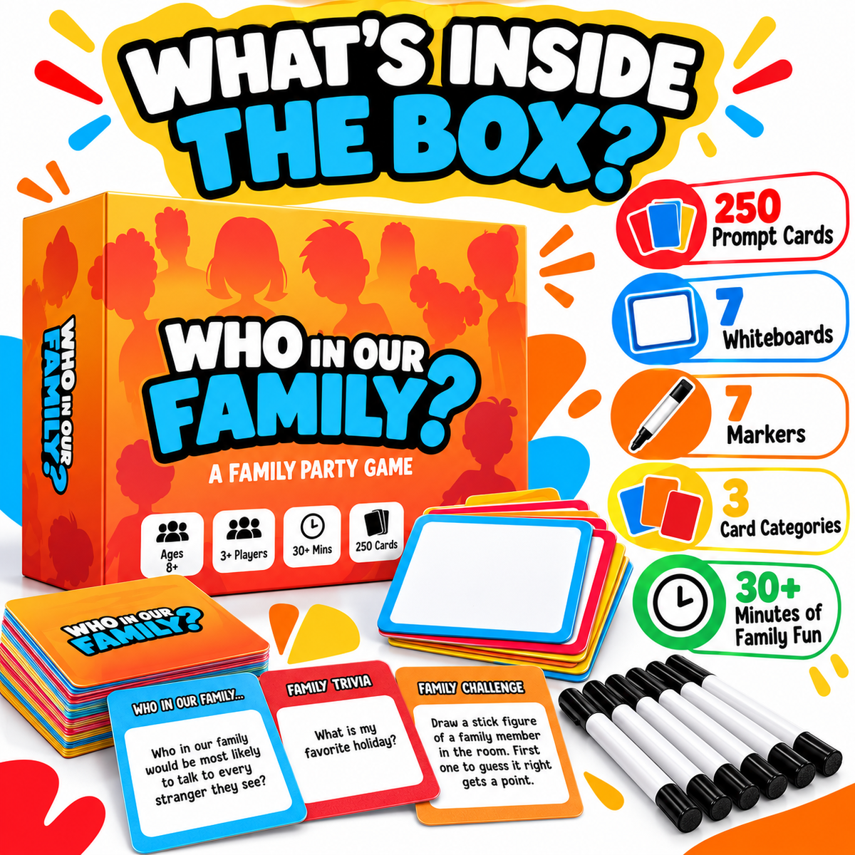 ⏰ 50% OFF Today! 😂 Who In Our Family? Hilarious Party Game for Family Game Night