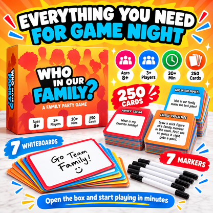 ⏰ 50% OFF Today! 😂 Who In Our Family? Hilarious Party Game for Family Game Night