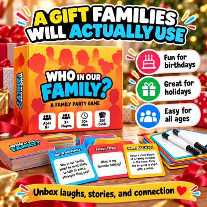 ⏰ 50% OFF Today! 😂 Who In Our Family? Hilarious Party Game for Family Game Night