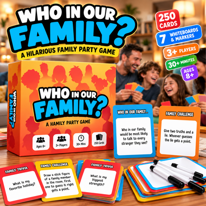 ⏰ 50% OFF Today! 😂 Who In Our Family? Hilarious Party Game for Family Game Night