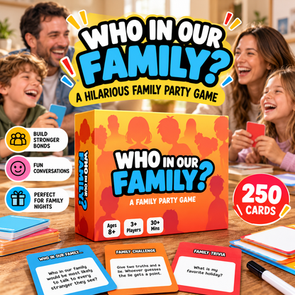⏰ 50% OFF Today! 😂 Who In Our Family? Hilarious Party Game for Family Game Night